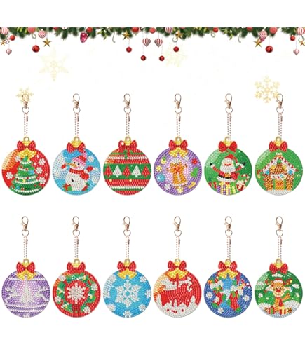 Diamond Painting Weihnachten Anhänger | DIY Mit Kette | Weihnachtsbaum Deko Selbst Gemacht