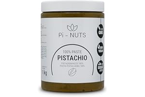 ‎PI-NUTS Pi-nuts Pistazienpaste 100% - ohne Zusatzstoffe, Konservierungsmittel - ‎Pistazienmus aus geschälten Pistazienkernen - Zum Backen und Desserts - 1 kg