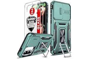 LeYi Samsung Galaxy A56 / A36 5G etui z 2 x folia ze szkła hartowanego, ochrona aparatu [Slidable] z pierścieniem podtrzymującym, odporny na wstrząsy futerał TPU do Samsung A 36/56, Teal