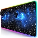 TITANWOLF - RGB Tappetino per Mouse da Gioco XXL - Mouse Pad Gaming - 800x300mm - Stars11 LED Colori e Effetti di Luce - Prec