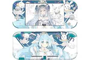 DLseego Compatibile con Switch Lite Skin, Pretty Pattern Full Wrap Skin Pellicola Protettiva Adesivo Compatibile con Nintendo Switch Lite, Ragazza dai Capelli Blu