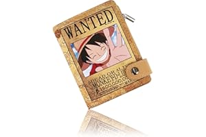 Roffatide Anime Portefeuilles Garçons Bi-Fold Court Portefeuille en Similicuir Fin avec Poche à Monnaie Zippée Kaki A