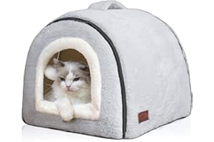 OMIVIER Lit pour chat d'intérieur, niche pliable pour chat, fond antidérapant et résistant à l'eau, maison pour chats d'intérieur ou petits chiens, tente pour chaton, lit pour lapin, lits et meubles pour chat