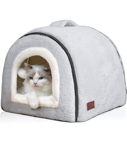 Panier Chien Chat Maison Niche Igloo Cave Nid Pour Chien Chat Avec Coussin Flanelle Amovible Lit De Couchage Pour Chien Chat De Petite Moyenne Grande Taillebeigem40x45cm 74625924