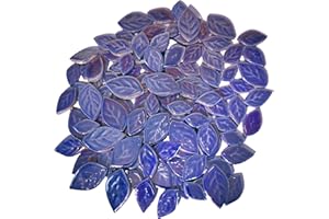 BTMIEY Piastrelle per mosaico in ceramica con foglie iridescenti casuali, 500 g, per realizzare mosaici creativi in ceramica di 3 dimensioni per artigianato fai da te, vasi di fiori, vasi, tazze, decorazioni
