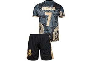 Amdrabola Madrid No 7 Drachen Fußball Kinder Trikot,Spezieller Entwurf, Fussball, Limitierte Auflage, Beschränkte Auflage, Kommen Sie mit Shorts (4-13 Jahre)