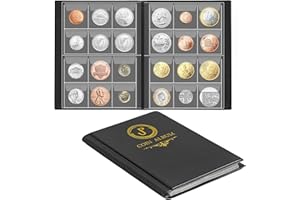 UNCLE PAUL Libro Di Collezione Di Monete Con 120 Tasche – Adatta A Monete Sotto I 25 Mm, Album Di Conservazione Per Collezioni Di 3x3 Cm/1,2x1,2 Pollici, Portamonete Per Pennies, Euro E Centesimi CS3712