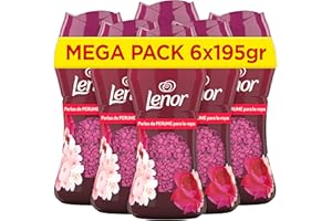 Lenor UNstoppables Perlas de Perfume para la Ropa, 96 Lavados (6 x 195g), Suavizante con Fragancia Rubi y Jazmin, Potenciador de Frescor