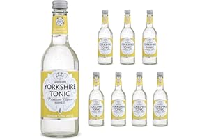 Tonic Water for Gin - Premium Tonic Water w/Quassia & Sicilian Lemon Extracts, Sugar, Carbonated Water, & Vitamin C - Mixers for Drinks, Vodka, Cocktails, & Mocktails - Raisthorpe Manor, 500ml, 8-Pk