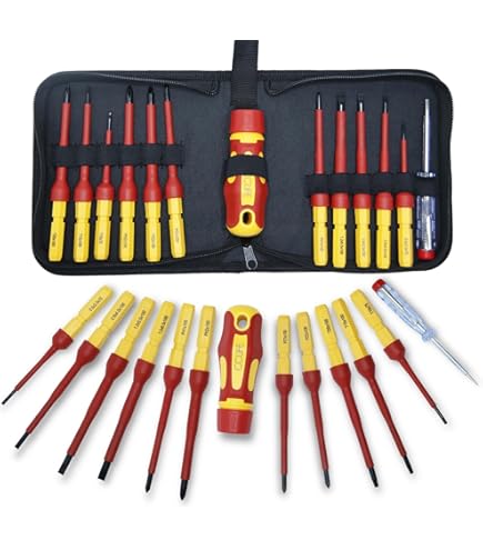 Tournevis Isolé 1000 V Magnétique Manuel Kit,13pcs Interchangeables Tournevis Isolés Set Avec Outils De Reparation Electricien Outils De Reparation Peu 86201520