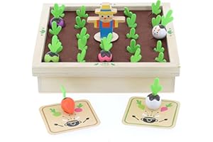 Vilac - Mémotager Jour de Récolte – Jeu de mémoire potager en bois avec 22 légumes + 2 lapins – stimule l’observation et la mémoire – Dès 3 ans - 2161
