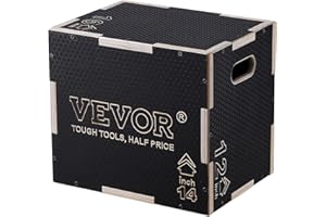 VEVOR Une Plyo Box Polyvalente pour Obtenir Facilement Une Excellente Physique 3-en-1 Boîte à Saut Musculation Unisex-Adult, Black, M