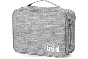 AiQInu Sac Câble Multifonctionnel Sac de Voyage Universel Électronique Cable Management Cubes pour Tablette, Disque Dur Externe, Chargeur, Adaptateurs, Cartes Mémoire, Câbles USB