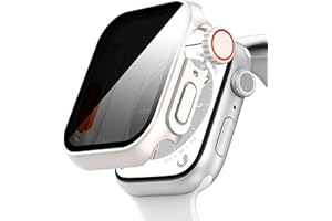Diruite Case for Apple Watch SE 3/2/1 /Series 6 5 4 44mm Screen Protector Anti-Spy,Tempered Glass Unique Design Hard PC Ultrathin Cover,Starlight(Privacy),44MM