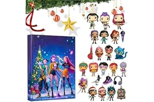 ‎AIDODIA 𝐊-𝐏𝐎𝐏 Adventskalender 2025 | 24pc Niedliche Schlüsselanhänger Huntrix Rumi Mira Zoey Jinu Saja Boys Merch 2D-Acryl-Weihnachtsdekoration - Weihnachts Advents Kalender (B)