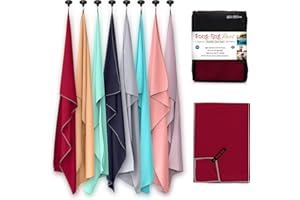 Snug Rug Serviette en Microfibre Super absorbante Séchage Rapide - Légère et compacte - Antibactérienne pour la Natation, Les Sports, Les Voyages la Plage Jester Rouge, Large 80 x 160cm