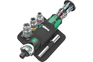 Wera 05004281001 8009 Zyklop Pocket Set 2, Knarren Satz, 17-teilig, Schwarz-grün