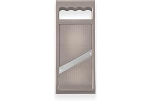 WESTOCK WE-STOCK Affetta Verdure in Solido ABS con Maniglia Ergonomica - Fette Sottili 1mm - Ideale per Verdure, Ortaggi e Frutta - Dimensioni 270x105mm (Grigio)