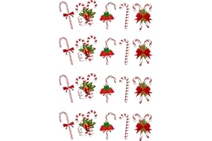 ORANGE TRADING DARTMOUTH LTD 20 Stand Up Christmas Candy Canes Themed Edible Wafer Paper Cake Toppers Decorations