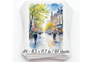 A4-papper i A4-storlek, 150 lbs 300 gsm, 100 procent bomull, 64 ark