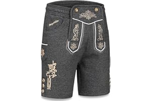Steigenhöfer Manufaktur Kurze Trachten Jogginghose mit Kordelzug im Lederhosen Look - Moritz - Jogging Lederhose Herren Tracht für Oktoberfest Wiesn und weitere Feierlichkeiten