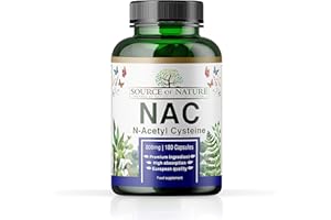 ‎SOURCE OF NATURE Source of Nature® | NAC | 800mg | 180 Kapsułek | N-acetylocysteina | Wegańska | Produkcja UE | Naturalna