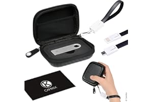 CAMKIX Etui ochronne na księgę nano S portfel bitcoin/kryptowaluta z paskiem USB do transportu, zasilania i transmisji danych - trwałe nylonowe etui z kieszenią siatkową - lekkie, bezpieczne