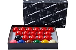 PowerGlide Ensemble de Boules de Billard | Tournoi | 10 ou 15 Rouges Plus Couleurs et Boule Blanche | Tailles : 3,8 cm, 4,4 cm, 5,1 cm ou 6,3 cm | Boîte