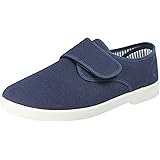 wide fit mens canvas shoes velcro fastening