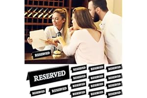 FGXY 15pcs Cartel Reservado Sobremesa, Carteles de Mesa Reservados, Logotipo de Reserva de Escritorio, Para Reservas de Huéspedes, Para Restaurantes, Bodas, Reservas de Asientos(Negro)