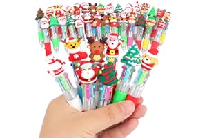 Coicok Lot de 30 Stylos Multicolores de Noël, Stylo à Bille à 4 Couleurs à Thème de Noël, Cadeau Anniversaire Enfant, Accessoires pour Fêtes de Noel, Fournitures Scolaires, Parfait Cadeau de Noel