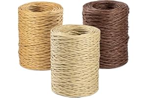 ‎MOCRAFT Mocraft 3x100m Papierdraht zum Basteln Papierdraht Natur Dekodraht Eisendraht zum Basteln Floristik Ø 2mm(Natur Braun Dunkelbraun)