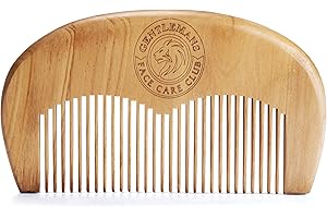 Gentlemans Face Care Club Beard Comb - Vegan Friendly Handmade Wooden Comb - Handy Pocket Size For Snag Free Moustache And Beard Care With FREE Storage Bag + Can Be Used With Beard Oil Or Wax