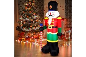 Winbang 2.4m Navidad Inflable Cascanueces Aire Soplado Decoración con LED, Inflables para Fiestas de Navidad en Interiores, Decoraciones Navideñas al Aire Libre, Patio, Jardín, Decoración de Césped