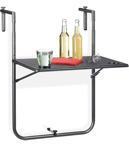 SWANEW Table rectangulaire réglable pour balcon 60x40cm Petite table SWANEW Table rectangulaire réglable pour balcon 60x40cm Petite table