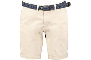 GEO NORWAY PLAGEO Men - Bermuda Chino da uomo con cintura - Bermuda corti corti Cargo in cotone - Pantaloncini taglia regolare estate: comfort - Pants Lavaggio in Machine