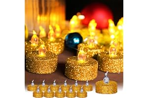TINYOUTH 12 sztuk migoczących świeczek LED typu tealight, dekoracyjne świeczki LED, elektryczne podgrzewacze, baterie w zestawie na wesele, jubileusz, zaręczyny, dekoracja na stół, szampańskie