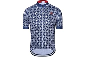 Weimostar Grid - Maglia da ciclismo da uomo, a maniche corte, con 3 tasche, riflettente