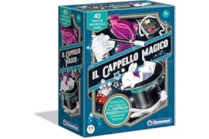 Clementoni - Il Cappello Magico, 40 Trucchi per Piccoli Maghi, Giochi di Magia per Bambini +7 Anni, Include Bacchetta, Carte, Foulard e Tanti Altri Strumenti, Made in Italy, Lingua Italiana, 16184