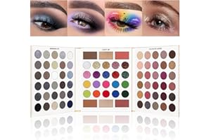 UCANBE Eyeshadow Makeup Palette 86 Colors, Matte Black Grey Silver Smokey Goth Eye Shadows+Chunky Pressed Glitters+Bright Colorful Neon Shades+Rosy Rusty Neutrals for Every Day & Halloween Make Up