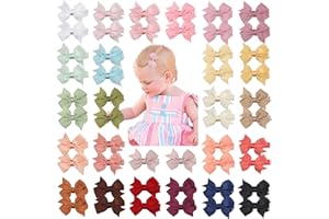 JOYOYO 50 pièces Barrettes cheveux filles Ruban complet recouvert, Petites pinces à cheveux Craft de 2 pouces pour les cheveux fins de tout-petit
