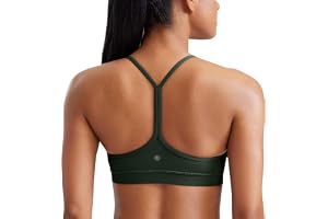 CRZ YOGA Butterluxe Y-rygg sport-BH:ar | Lätt stöd, Avtagbara kuddar, Yoga, Extremt mjuk, Rund halsringning, Spaghettiband, F