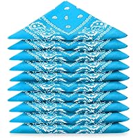 Xutong Lot De 12 Bandanas Coton Rétro 55x55cm – Multifonctions Pour Homme Femme Enfant (Multicolore)