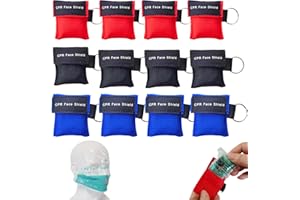 ‎DZTSMART DZTSMART Beatmungsmaske Schlüsselanhänger,CPR Maske erste hilfe Schlüsselanhänger mit Karabiner, Beatmungstuch mit Rückschlagventil Atmen Barriere,Taschenmaske für Erste Hilfe oder AED Training (12)