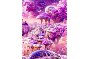 KUIZHEN 5D Diamond Painting, DIY Full Drill Malerei Kunsthandwerk Kits, Kristall Strass Stickerei Kreuzstich Gemälde für Zuhause Wanddekoration 30 x 40cm (Fantasy Schloss)