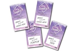 TICAFOU Jeux ticket Gagnant cartes à gratter annonce grossesse originale grand parents, Idée cadeau drôle pour annoncer le futur bébé à la famille (2X mamie, 2X papy, 2X tonton, 2X tata)