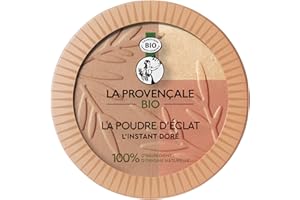 La Provençale Bio - Poudre d'Éclat l'Instant Doré pour Bronzante de Visage Effet Bonne Mine - 3 en 1 : Poudre Soleil, Fard à Joues, Enlumineur de Teint - 100% d’Ingrédients d'Origine Naturelle