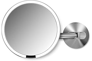 simplehuman, ST3003, 20 cm, specchio da muro con sensore cablato, acciaio inox spazzolato