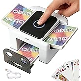 Buldoospok M5 - Mélangeur de cartes automatique rechargeable à 2 plateaux, batterie intégrée 2000 mAh, charge USB-C, mélangeu