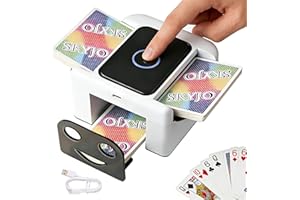 Buldoospok M5-Automatic Card Shuffler Rechargeable 2 Decks, 2000 mAh Built in Battery USB-C Charge, Low Noise Fast Shuffler, Portable Smart Auto Shuffler for UNO Poker Blackjack Skip-Bo Texas Hold'em